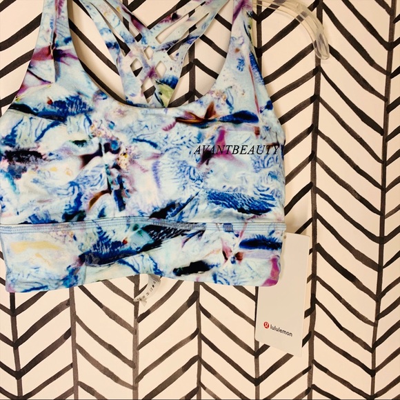 🔸Lululemon EXMI mind over miles bras Size 4 blue - Picture 2 of 10